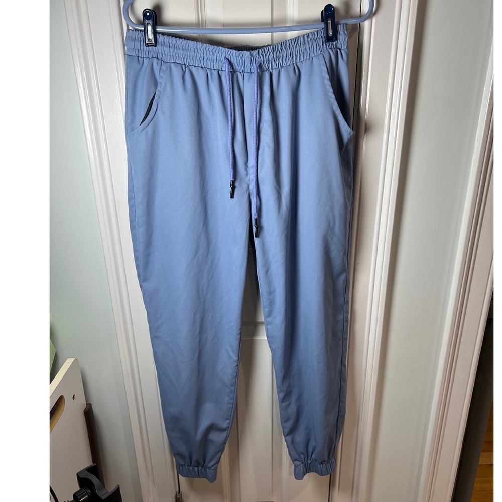 SHEIN Womens Light Blue Drawstring Elastic Waist Jogger Pants Size L 38 Inch